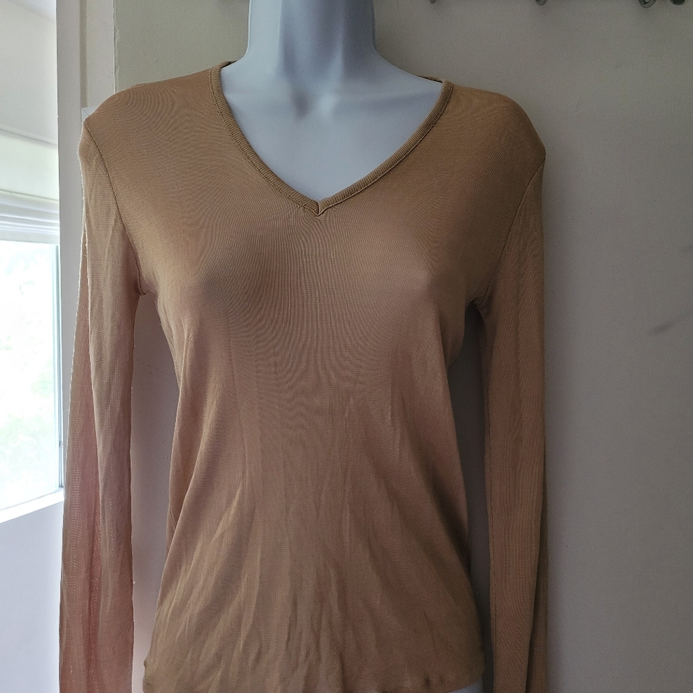 Saks Fifth Avenue  Silk Long Sleeve Top
